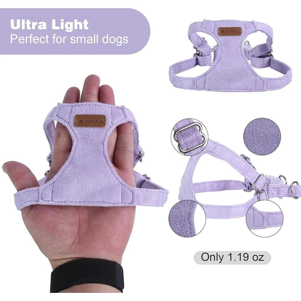 XMSJ No Pull Dog Harness Leash Set Soft Small Dogs