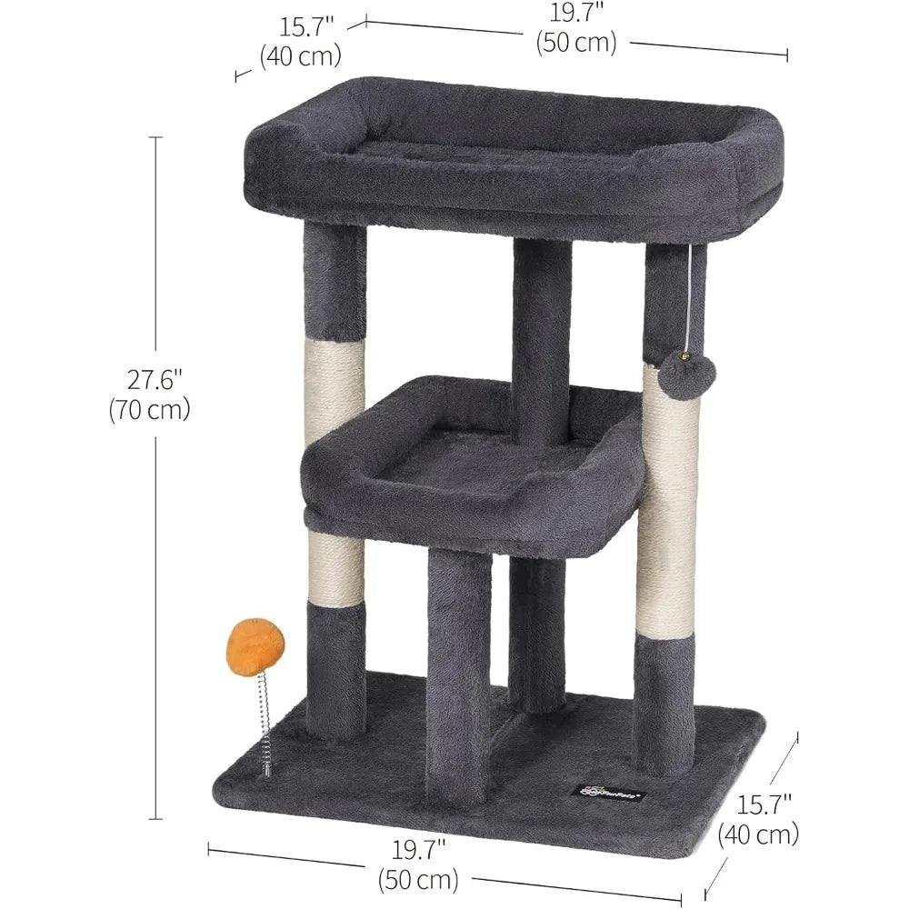 FourFurPets Cat Tree Tower for Indoor Cats With Scratching Post