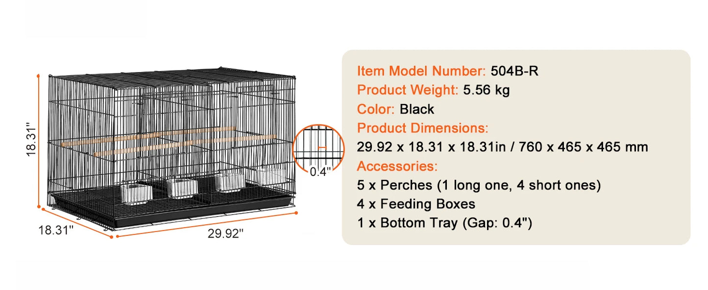 SucceBuy Flight Bird Cage Stackable Divider For Travel With Handle