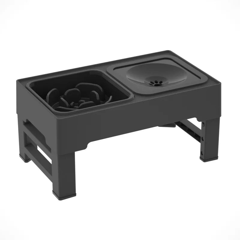 TWISTER.CK Stainless Steel Slow Feed Water Bowl For Dogs And Cats Adjustable