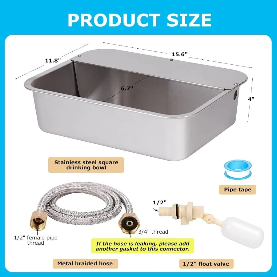 Hignconcerned Automatic Dog Water Dispenser With Stainless Steel Bowl