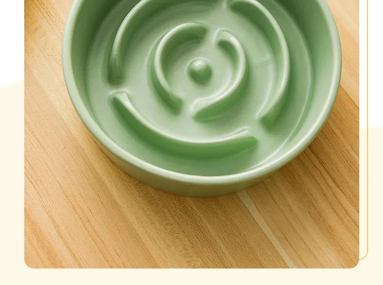 Ceramic Slow Feeder Pet Bowl For Cats And Dogs Anti Choke