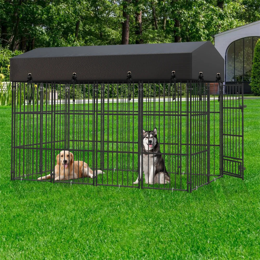 Borwarth Heavy Duty Dog Kennel With Metal Roof Shelter