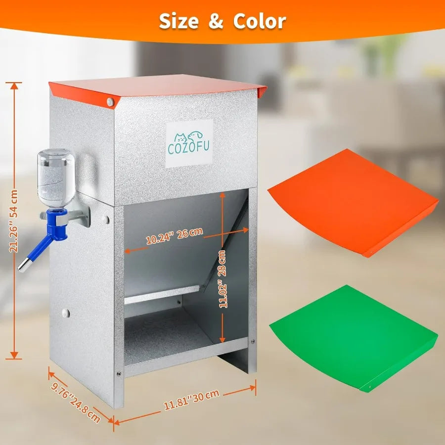 Hign-concerned Gravity Fed Dog Feeder With Water Bowl Outdoor