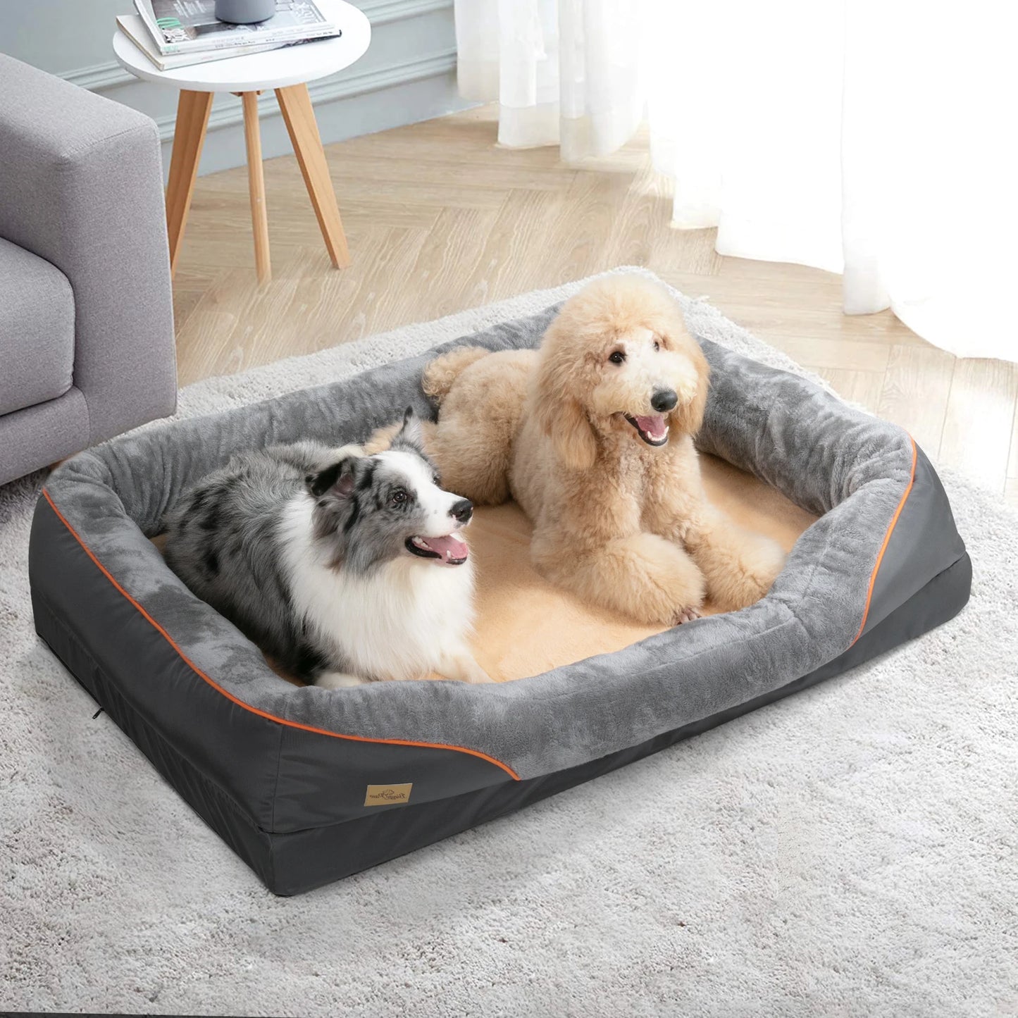 BINGOPAW Large Dog Bed Anti Allergy Warm Fleece Removable Cover