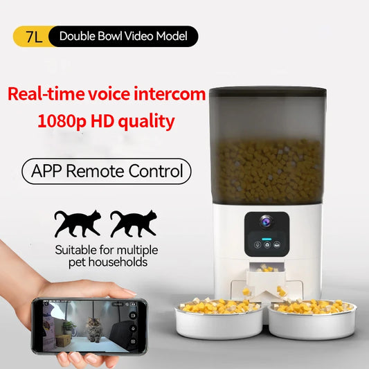 PAPIFEED Dual Bowl Smart Automatic Pet Feeder With WiFi