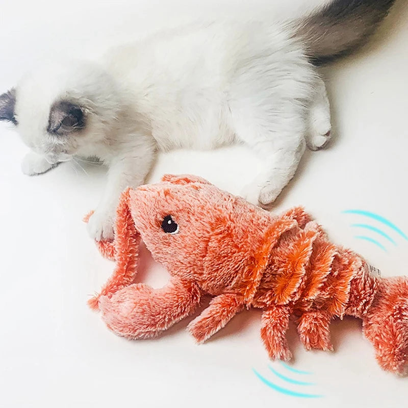 Electric Lobster Cat Toy USB Rechargeable Jumping Plush