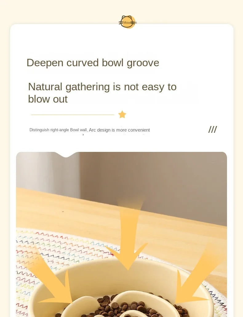 Ceramic Slow Feeder Pet Bowl For Cats And Dogs Anti Choke