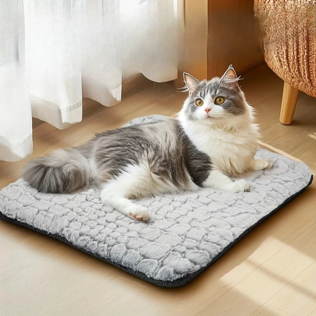 Self Warming Cat Bed With Faux Fur Heating Pad Indoor