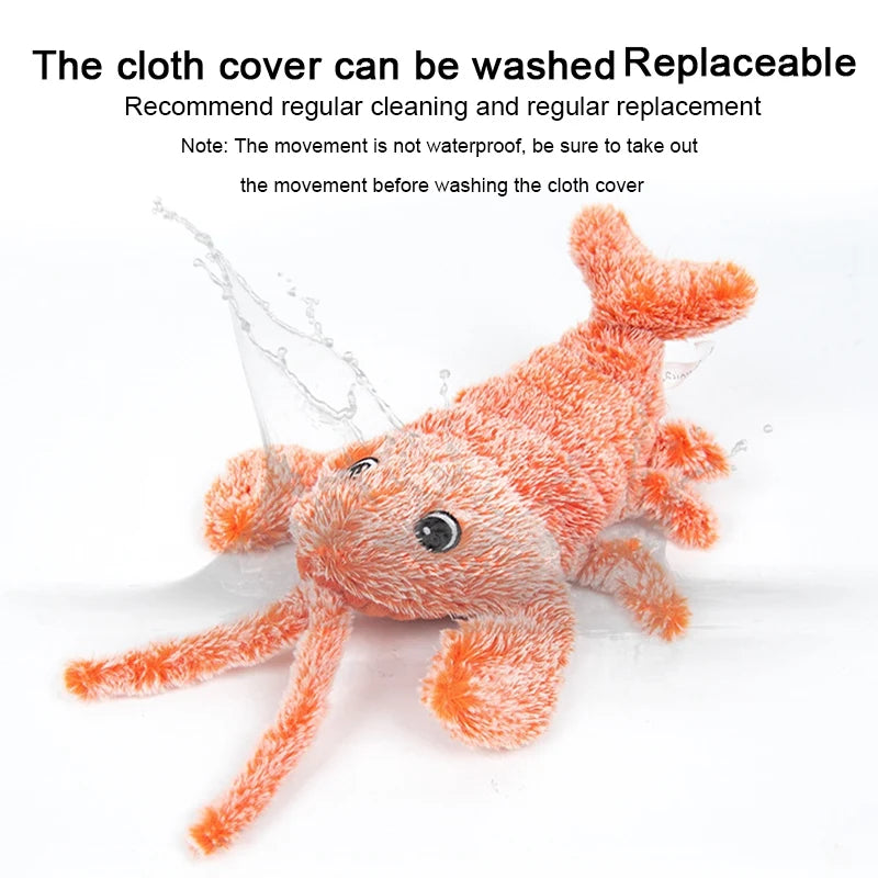 Electric Lobster Cat Toy USB Rechargeable Jumping Plush