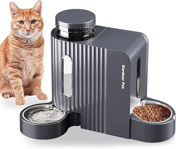 Hign-concerned Automatic Gravity Cat Food Feeder and Water Dispenser