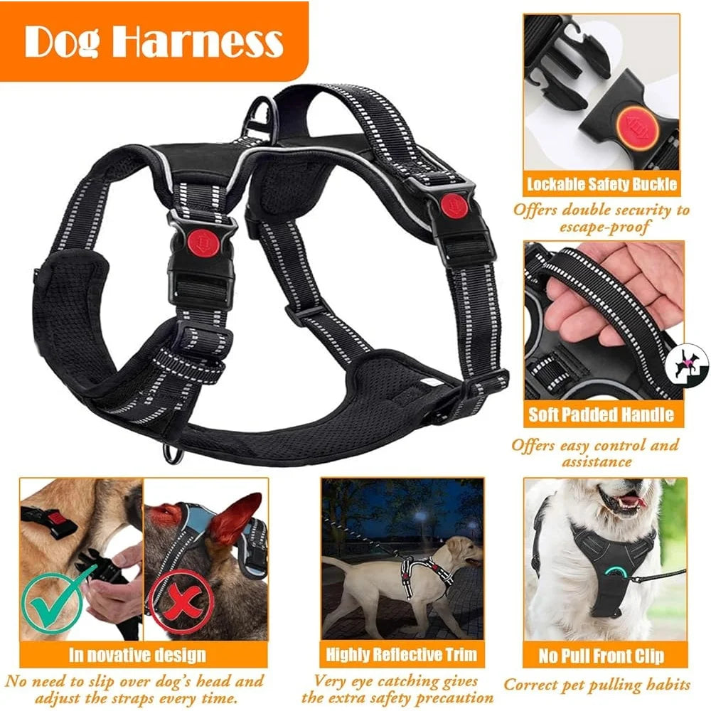 XMSJ All-In-One Dog Travel Harness Leash Kit With Seat Belt