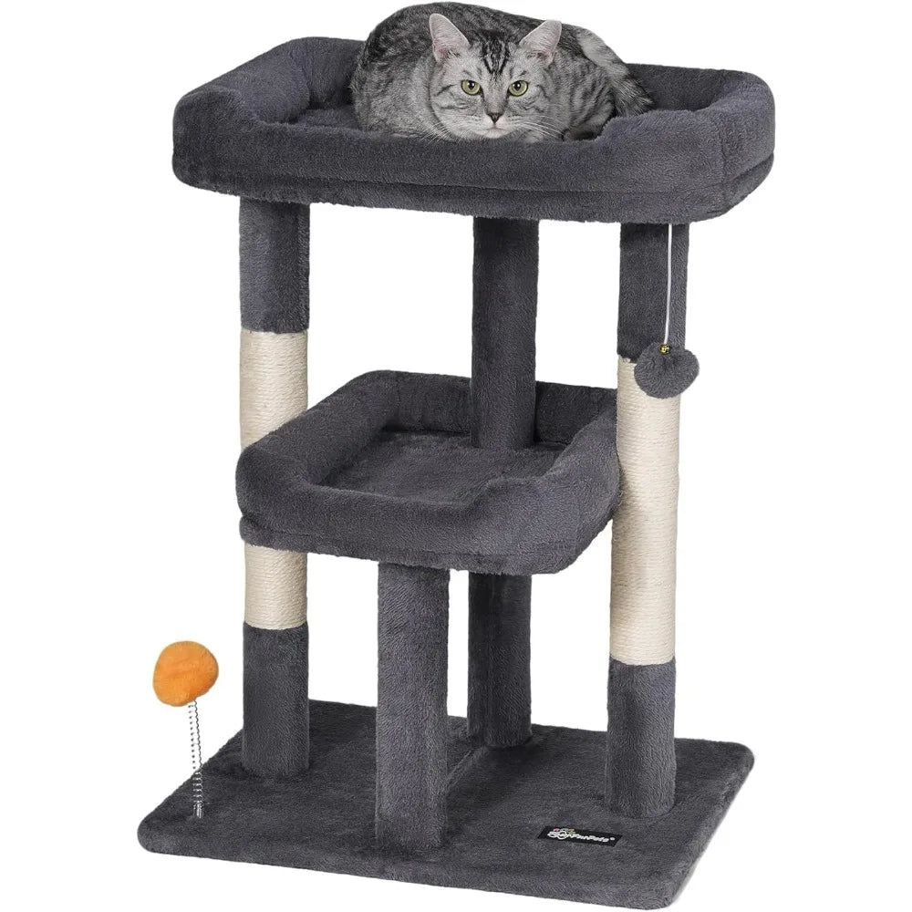 FourFurPets Cat Tree Tower for Indoor Cats With Scratching Post