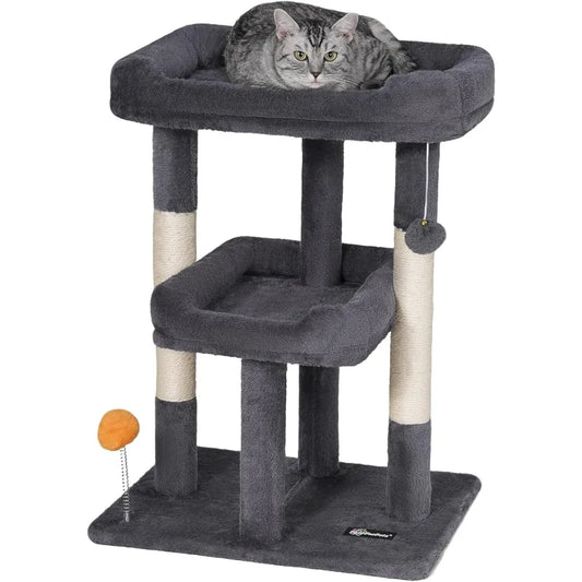 FourFurPets Cat Tree Tower for Indoor Cats With Scratching Post