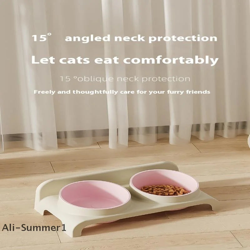 High Concerned Chemical Stainless Steel Elevated Double Bowls Pet Feeder