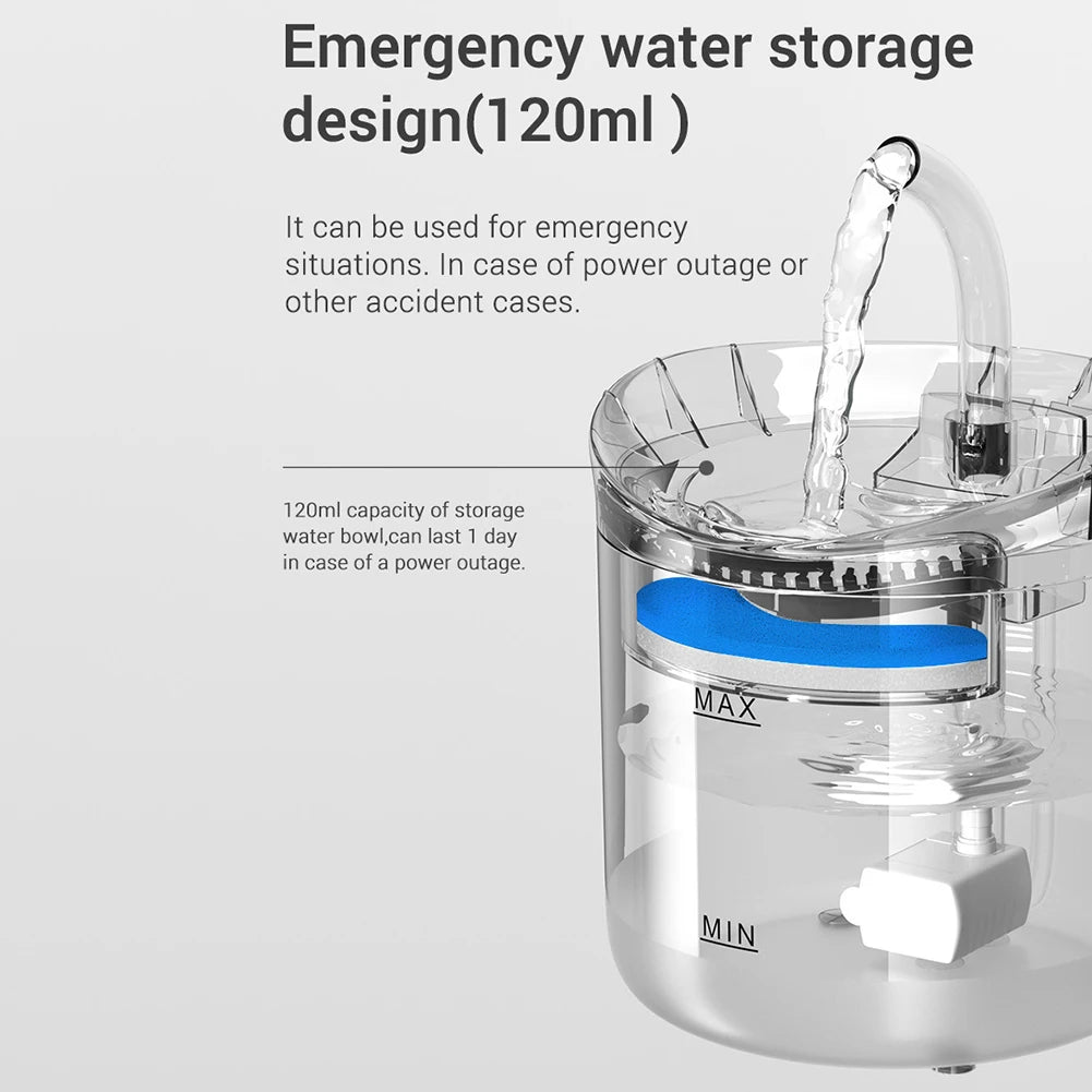 VKTECH Smart Pet Drinking Fountain With Low Noise Infrared Sensor