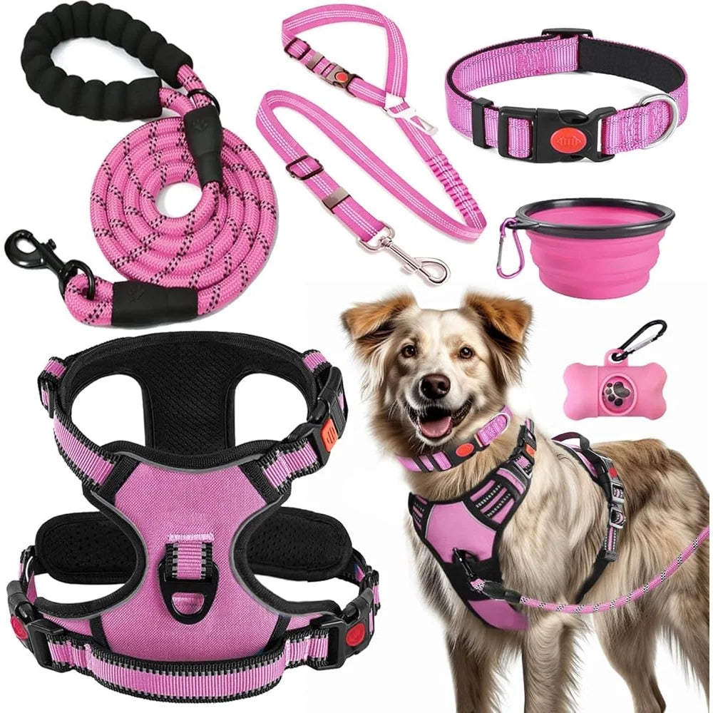 XMSJ All-In-One Dog Travel Harness Leash Kit With Seat Belt