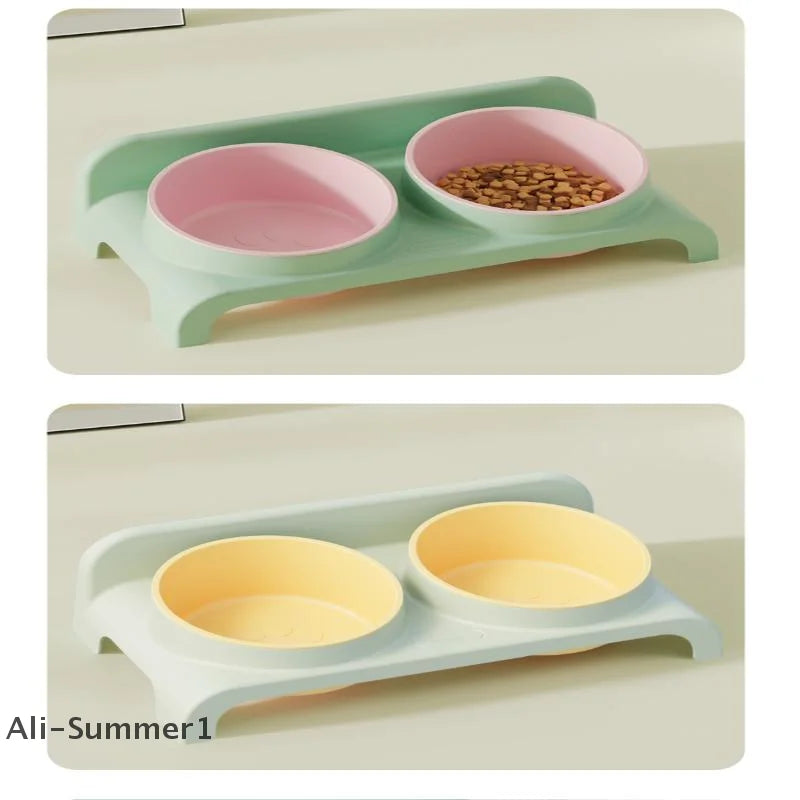 High Concerned Chemical Stainless Steel Elevated Double Bowls Pet Feeder