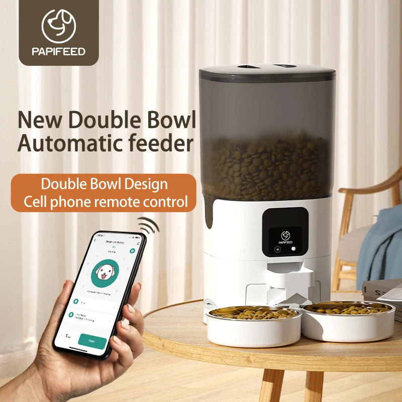 PAPIFEED Dual Bowl Smart Automatic Pet Feeder With WiFi