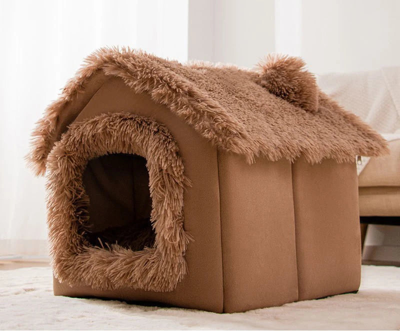 Indoor Soft Dog Kennel Bed Cave For Small Dogs Portable