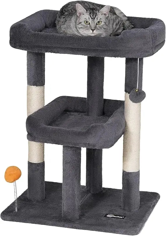 FourFurPets Cat Tree Tower for Indoor Cats With Scratching Post