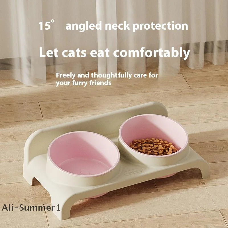 High Concerned Chemical Stainless Steel Elevated Double Bowls Pet Feeder