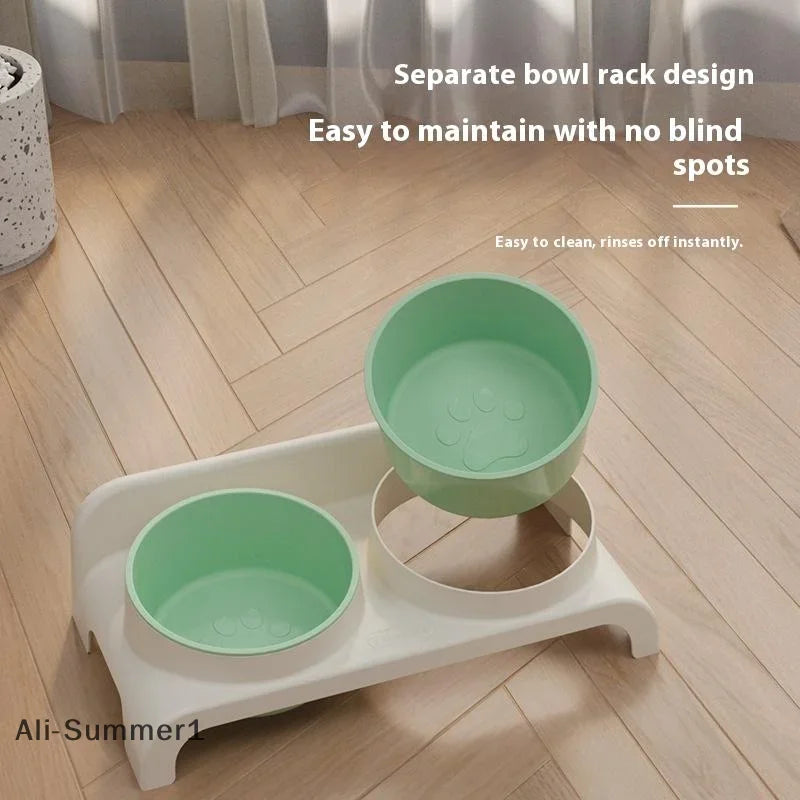 High Concerned Chemical Stainless Steel Elevated Double Bowls Pet Feeder