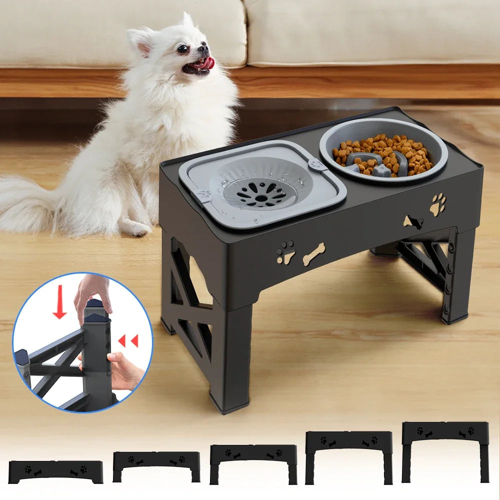 Feature 3 In 1 Pet Feeder Slow Feed Bowls Foldable