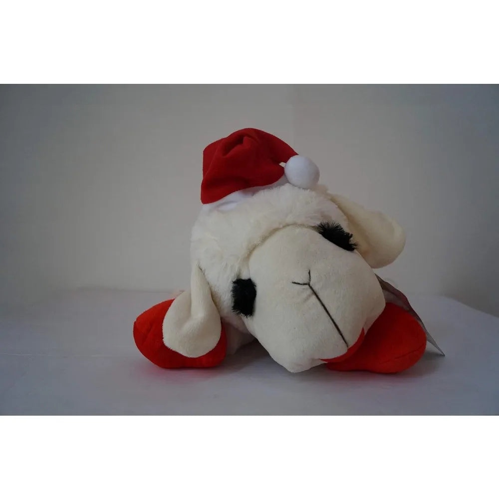 Hign-concerned Lamb Chop Plush Dog Toy With Santa Hat