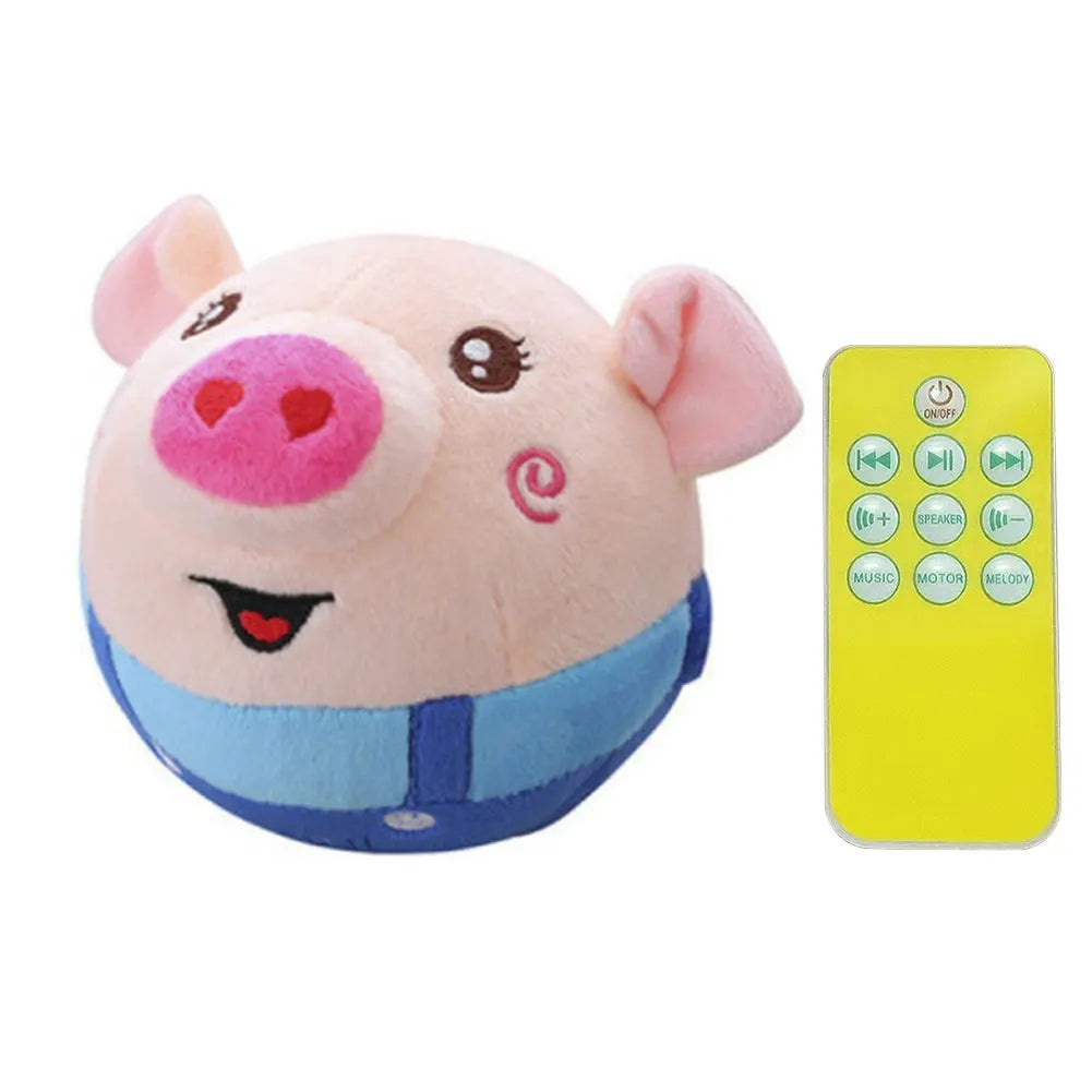 Hign-concerned Cartoon Pig USB Rechargeable Interactive Plush Toy for Dogs
