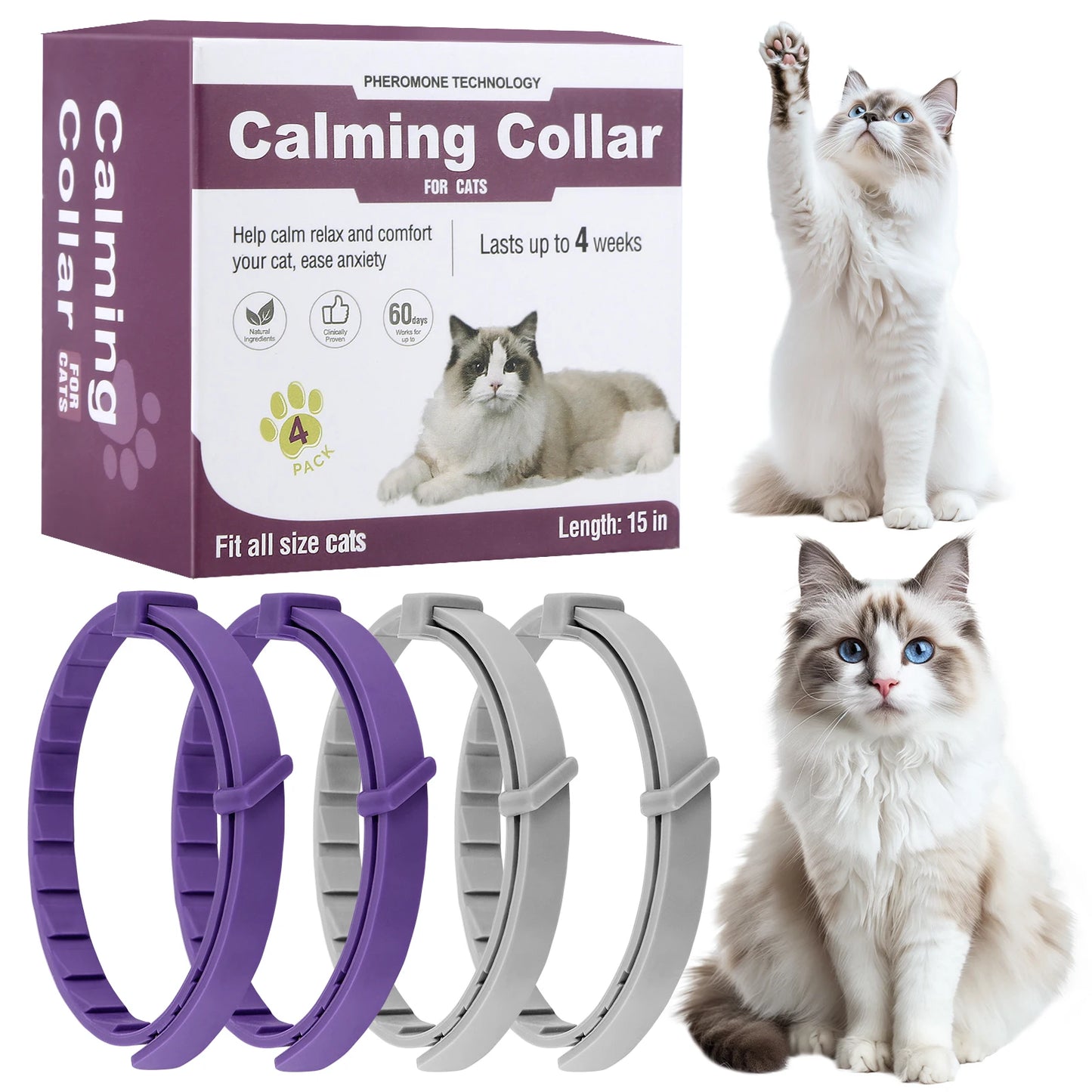 Shunmaii Cat Calming Collars Pheromone Pack Anti Anxiety