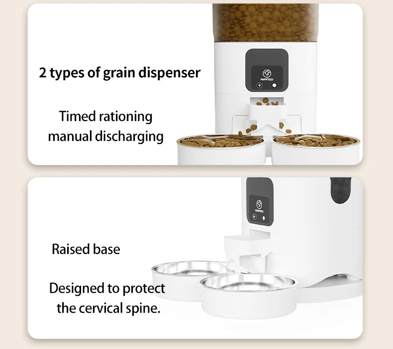 PAPIFEED Dual Bowl Smart Automatic Pet Feeder With WiFi