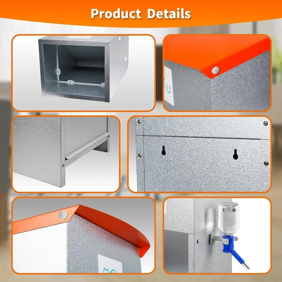 Hign-concerned Gravity Fed Dog Feeder With Water Bowl Outdoor