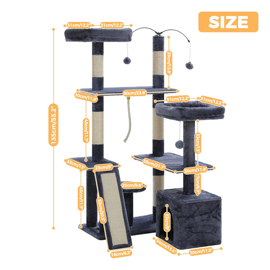 PAWZ Road Multi Level Cat Tree With Sisal Scratching Posts