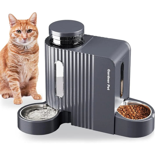 Hign-concerned Automatic Gravity Cat Food Feeder and Water Dispenser