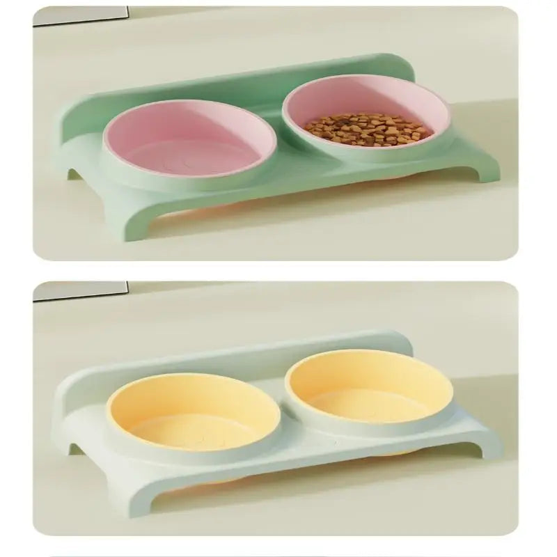 High Concerned Chemical Stainless Steel Elevated Double Bowls Pet Feeder