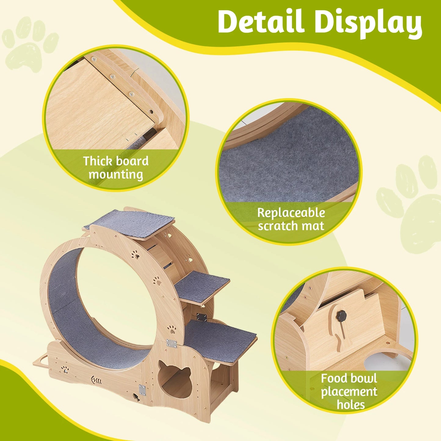 APWIKOGER Six In One Indoor Cat Activity Center Wooden Teaser