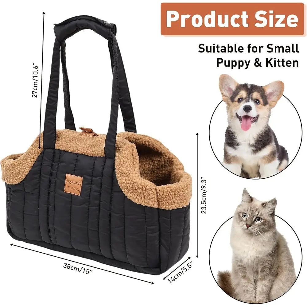 Small Dog Carrier Tote Waterproof Winter Fleece For Puppy Kitten