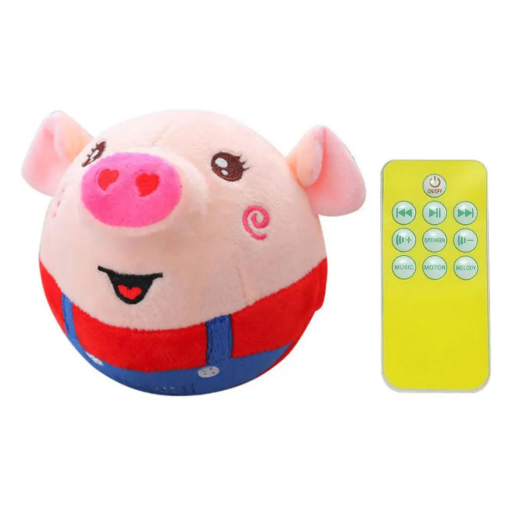 Hign-concerned Cartoon Pig USB Rechargeable Interactive Plush Toy for Dogs