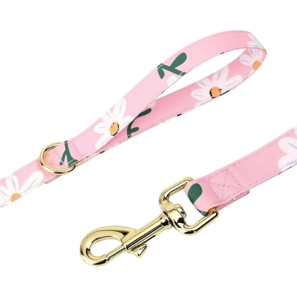 XMSJ Cute Floral Dog Harness Leash Set With Adjustable Collar