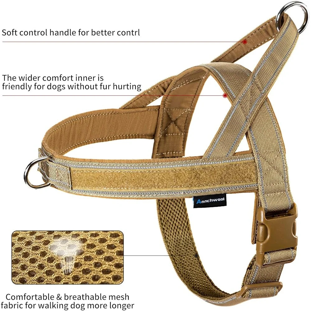 XMSJ Adjustable No Pull Dog Harness With Padded Handle Reflective