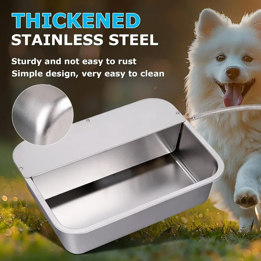 Hignconcerned Automatic Dog Water Dispenser With Stainless Steel Bowl