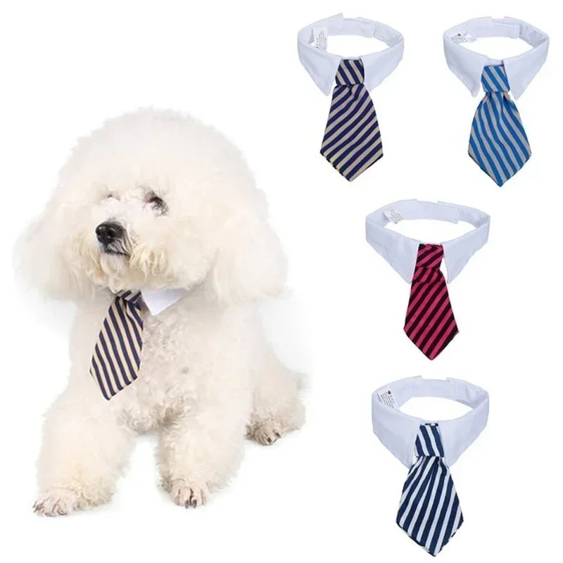 Decoration Grooming Striped Bow Tie Collar For Dogs And Cats