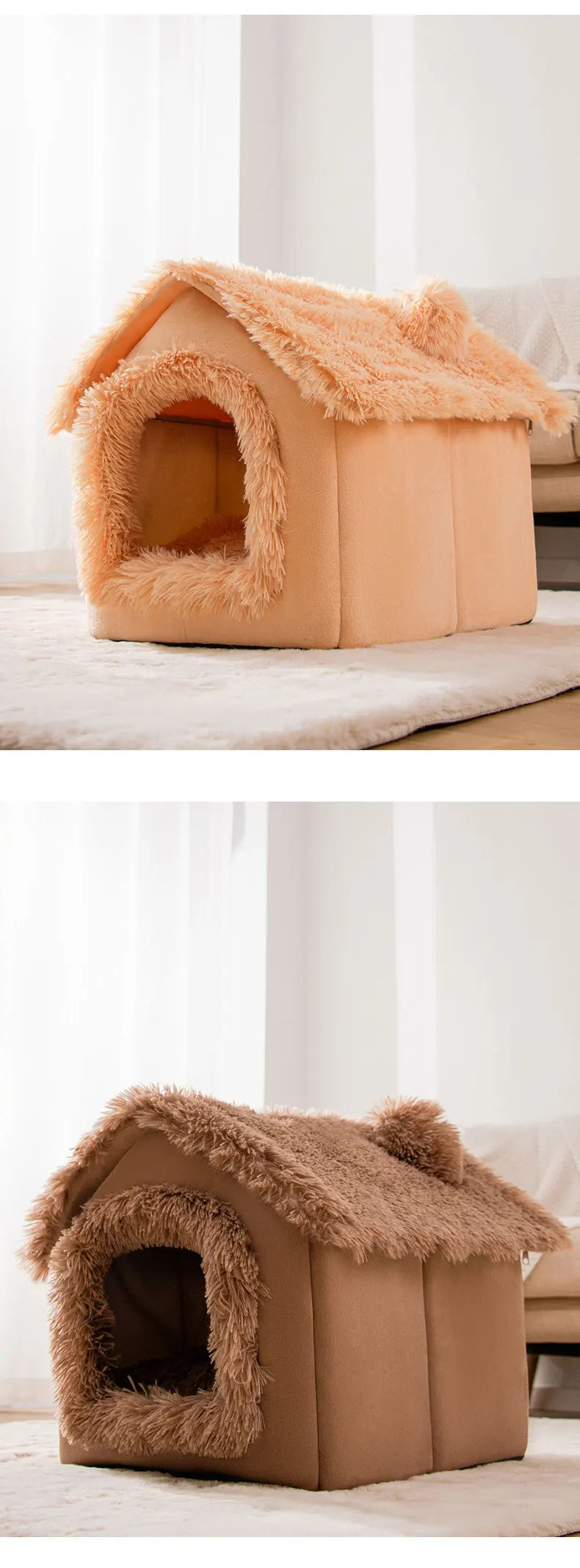 Indoor Soft Dog Kennel Bed Cave For Small Dogs Portable