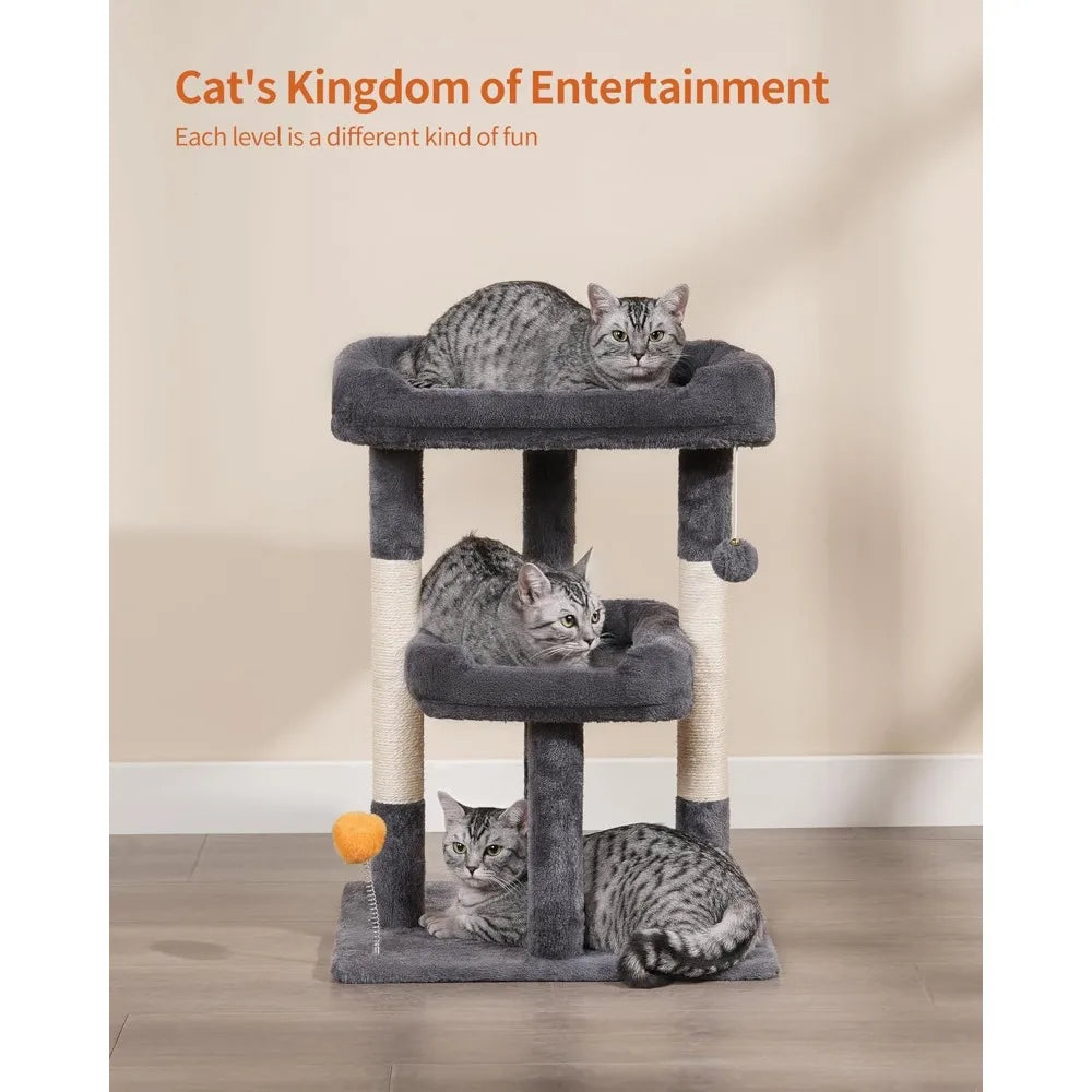 FourFurPets Cat Tree Tower for Indoor Cats With Scratching Post
