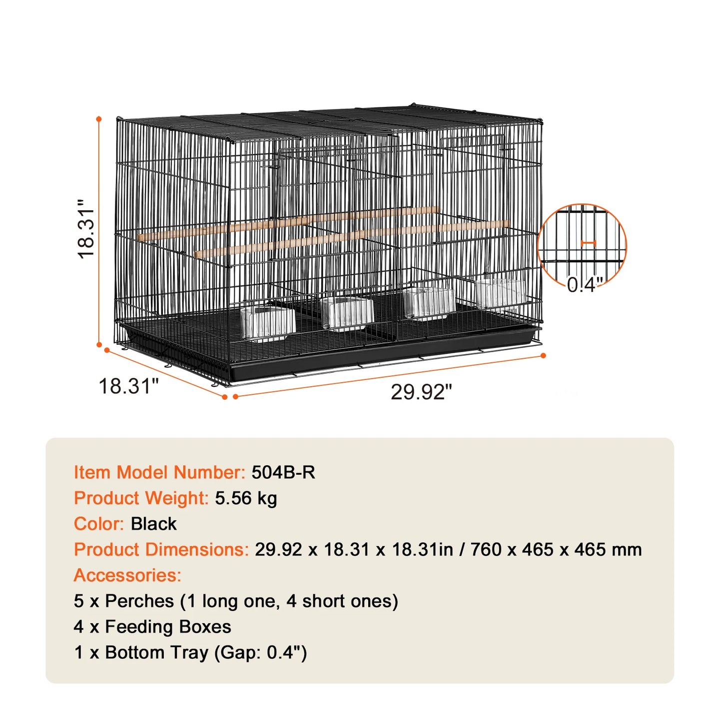 SucceBuy Flight Bird Cage Stackable Divider For Travel With Handle