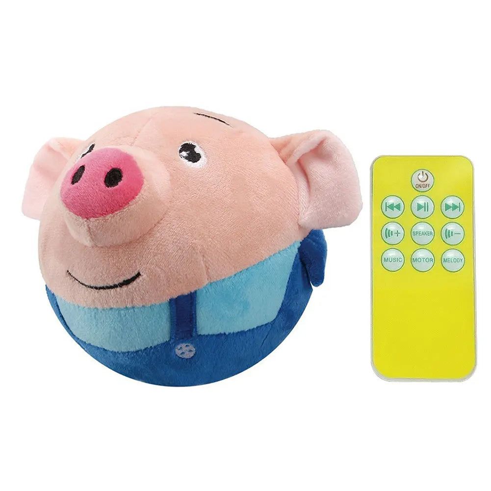 Hign-concerned Cartoon Pig USB Rechargeable Interactive Plush Toy for Dogs