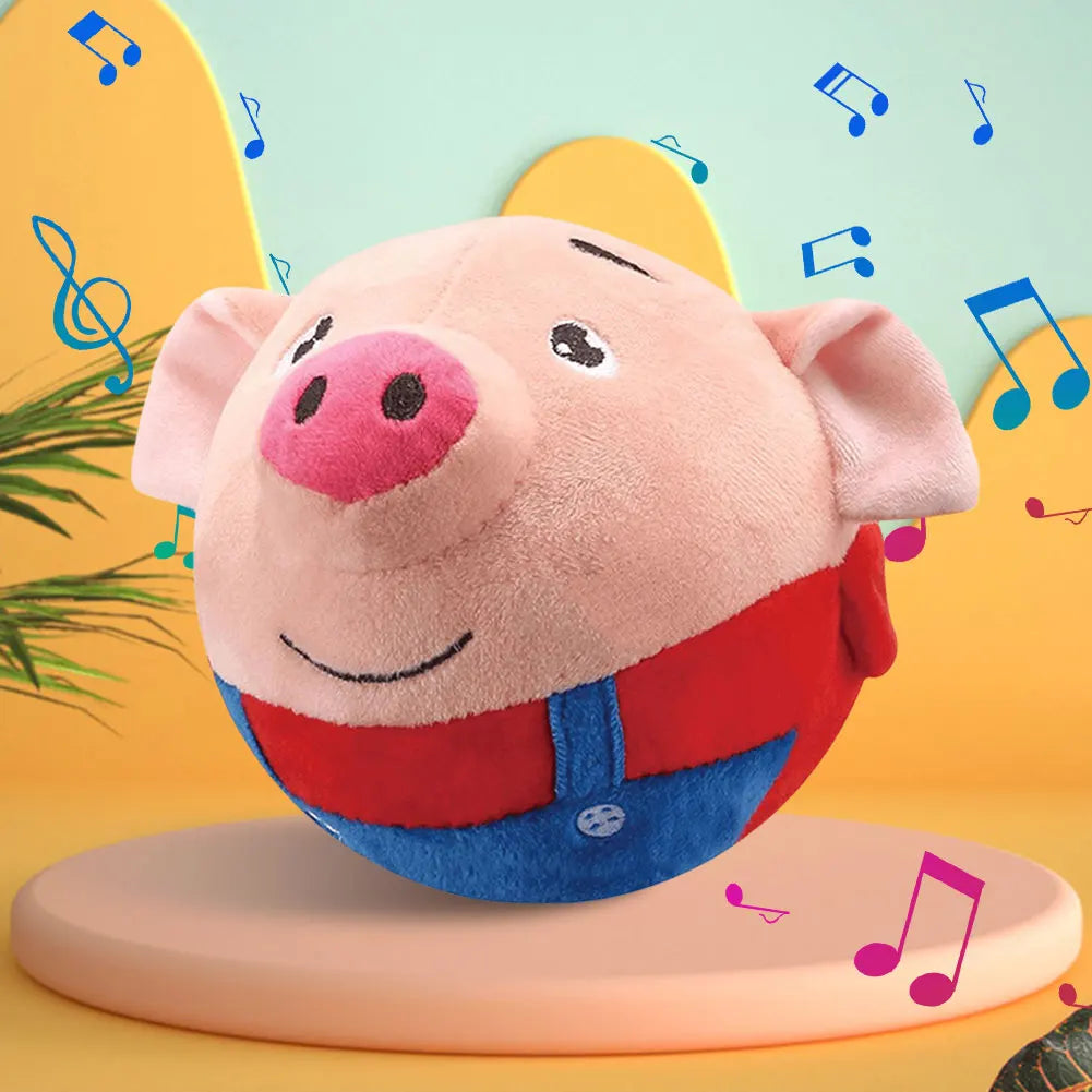 Hign-concerned Cartoon Pig USB Rechargeable Interactive Plush Toy for Dogs