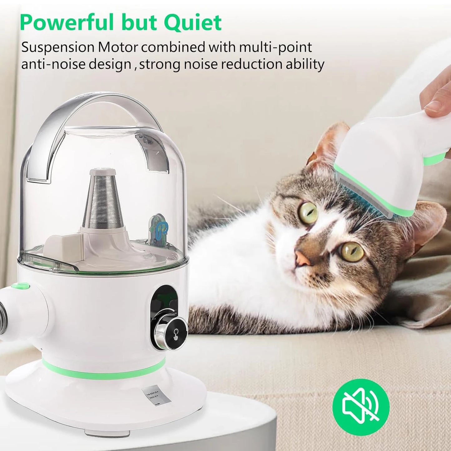 DishyKooker Pet Grooming Kit With 2L Vacuum Suction Tools