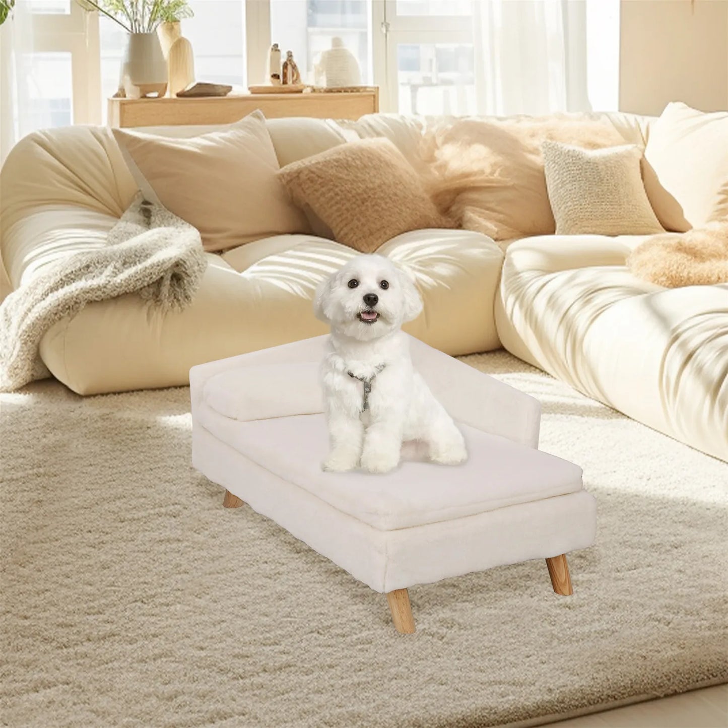 BINGOPAWCN Elevated Nordic Pet Bed With Waterproof Cozy Pad
